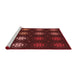 Sideview of Machine Washable Transitional Red Rug, wshpat2913rd