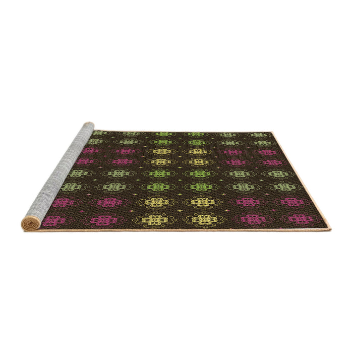 Sideview of Machine Washable Transitional Oak Brown Rug, wshpat2914brn