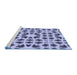 Sideview of Machine Washable Transitional Blue Rug, wshpat2915blu