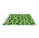 Sideview of Machine Washable Transitional Emerald Green Rug, wshpat2915grn