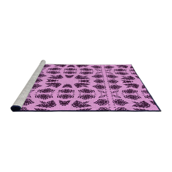 Sideview of Machine Washable Transitional Dark Magenta Purple Rug, wshpat2915pur