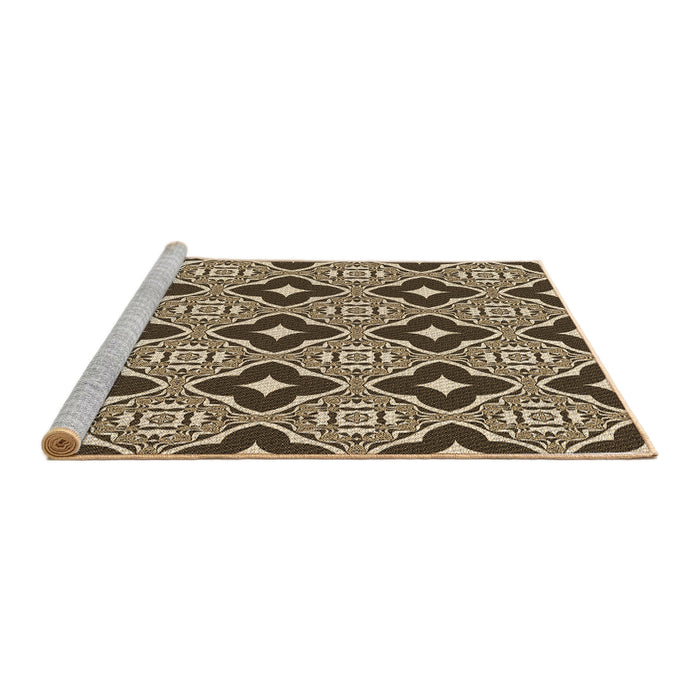 Sideview of Machine Washable Transitional Brown Sugar Brown Rug, wshpat2916brn