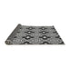 Thickness of Patterned Dark Gray Black Rug, pat2916gry