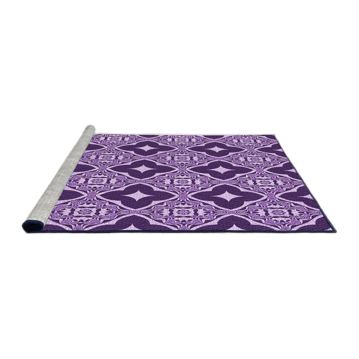 Sideview of Machine Washable Transitional Bright Purple Rug, wshpat2916pur