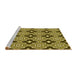 Sideview of Machine Washable Transitional Golden Brown Yellow Rug, wshpat2916yw