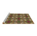 Sideview of Machine Washable Transitional Brass Green Rug, wshpat2917brn