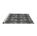 Sideview of Machine Washable Transitional Gunmetal Gray Rug, wshpat2917gry