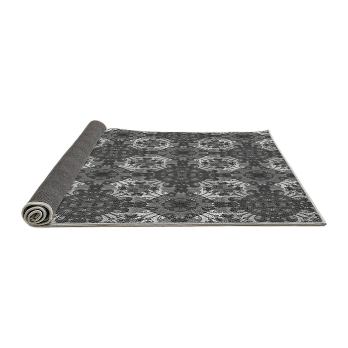 Thickness of Patterned Gunmetal Gray Rug, pat2917gry