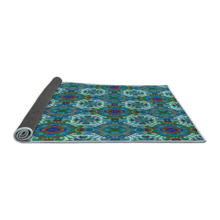 Thickness of Patterned Blue Rug, pat2917lblu
