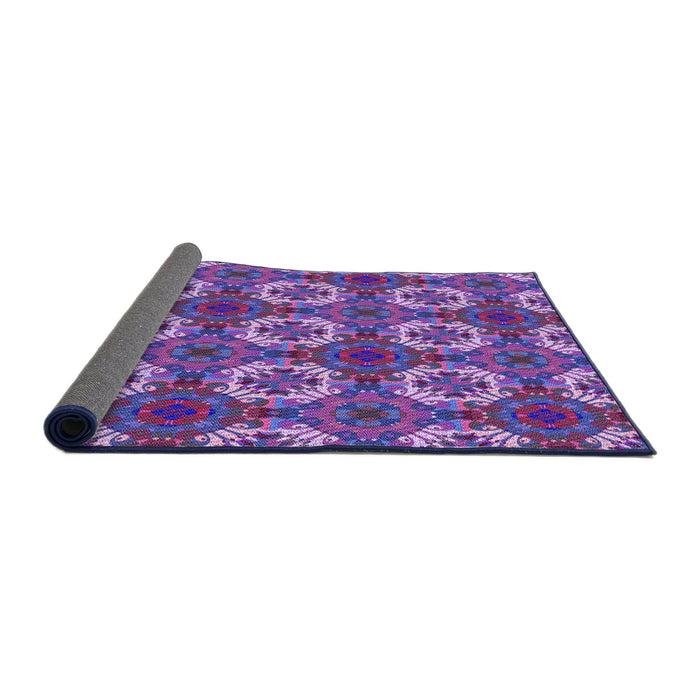 Thickness of Patterned Dark Orchid Purple Rug, pat2917pur