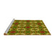 Sideview of Machine Washable Transitional Pistachio Green Rug, wshpat2917yw