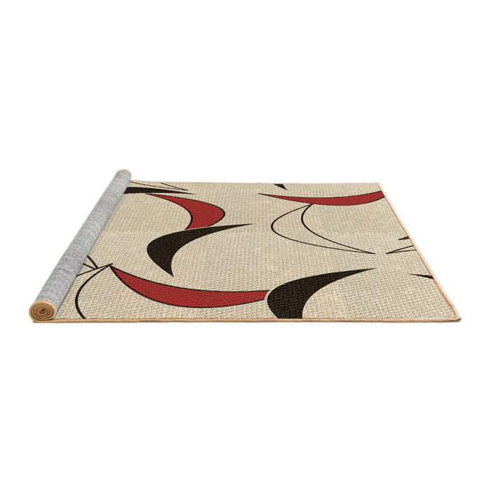 Sideview of Machine Washable Transitional Wheat Beige Rug, wshpat2918brn
