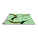 Sideview of Machine Washable Transitional Green Rug, wshpat2918grn