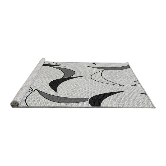 Sideview of Machine Washable Transitional Gray Rug, wshpat2918gry