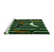 Sideview of Machine Washable Transitional Green Rug, wshpat2919grn