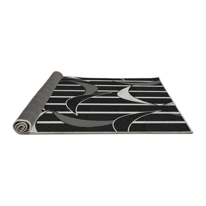 Thickness of Patterned Black Rug, pat2919gry