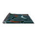 Thickness of Patterned Deep-Sea Green Rug, pat2919lblu