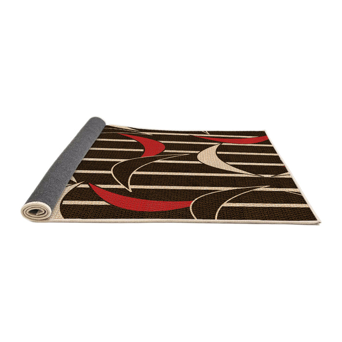 Thickness of Patterned Black Brown Rug, pat2919org