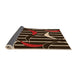 Thickness of Patterned Black Brown Rug, pat2919org