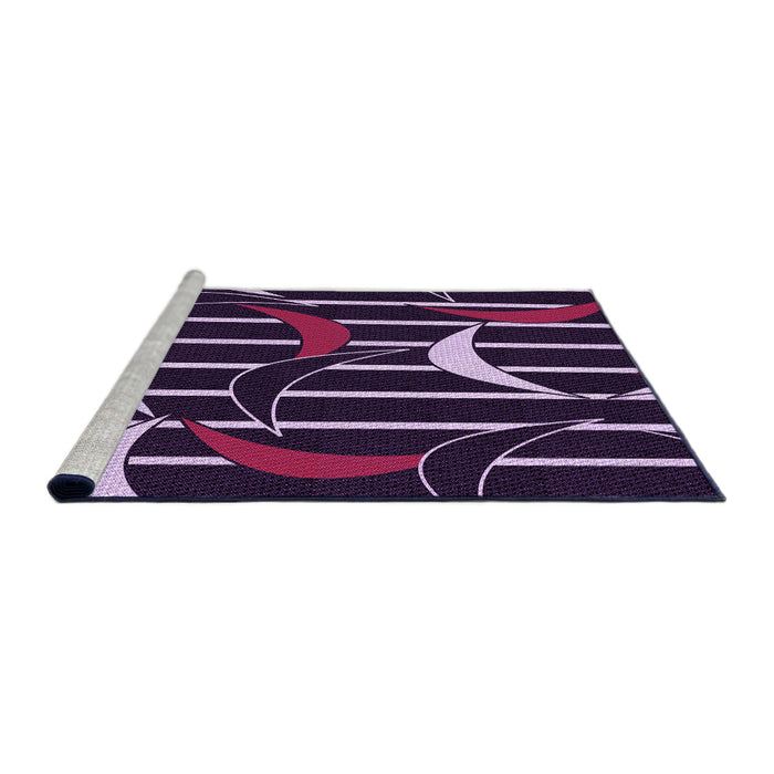 Sideview of Machine Washable Transitional Lavender Purple Rug, wshpat2919pur