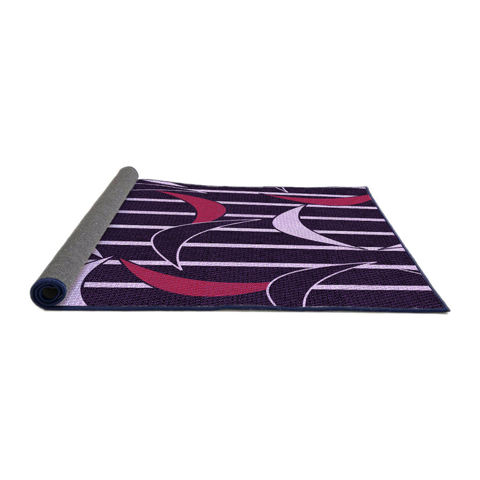 Thickness of Patterned Lavender Purple Rug, pat2919pur