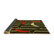 Thickness of Patterned Black Brown Rug, pat2919yw