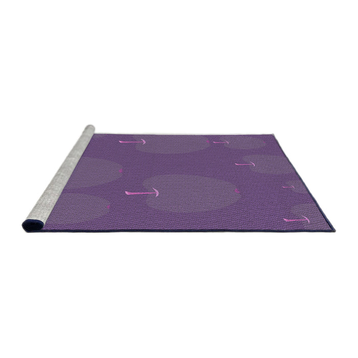Sideview of Machine Washable Transitional Purple Rug, wshpat2920pur
