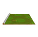 Sideview of Machine Washable Transitional Seaweed Green Rug, wshpat2920yw