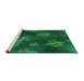 Sideview of Machine Washable Transitional Deep Teal Green Rug, wshpat2921grn