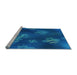 Sideview of Machine Washable Transitional Blueberry Blue Rug, wshpat2921lblu