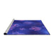 Sideview of Machine Washable Transitional Blue Rug, wshpat2921pur