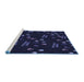 Sideview of Machine Washable Transitional Black Rug, wshpat2922blu