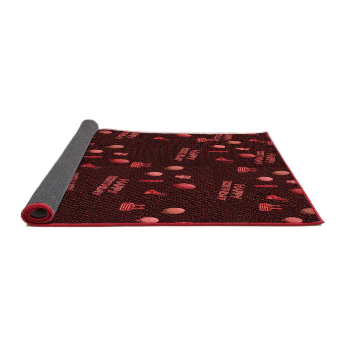 Thickness of Patterned Saffron Red Rug, pat2922rd