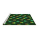 Sideview of Machine Washable Transitional Dark Forest Green Rug, wshpat2923grn