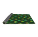 Thickness of Patterned Dark Forest Green Rug, pat2923grn