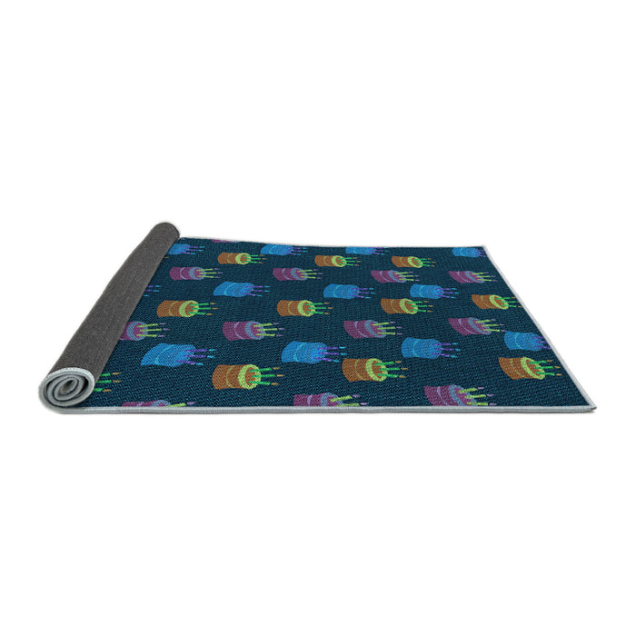Thickness of Patterned Glacial Blue Ice Blue Rug, pat2923lblu