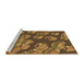 Sideview of Machine Washable Transitional Caramel Brown Rug, wshpat2924brn