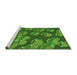 Sideview of Machine Washable Transitional Green Rug, wshpat2924grn