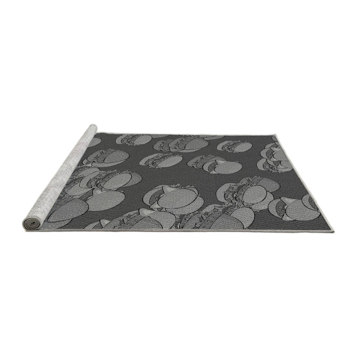 Sideview of Machine Washable Transitional Gunmetal Gray Rug, wshpat2924gry