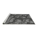 Sideview of Machine Washable Transitional Gunmetal Gray Rug, wshpat2924gry