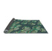 Thickness of Patterned Emerald Green Rug, pat2924lblu