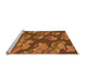 Sideview of Machine Washable Transitional Neon Orange Rug, wshpat2924org