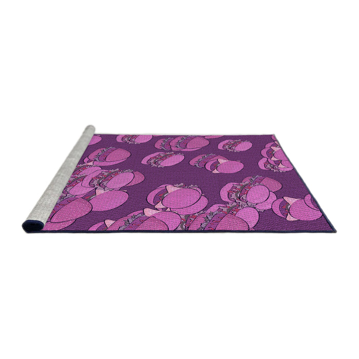 Sideview of Machine Washable Transitional Dark Magenta Purple Rug, wshpat2924pur