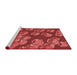 Sideview of Machine Washable Transitional Red Rug, wshpat2924rd