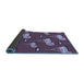 Thickness of Patterned Plum Purple Rug, pat2925blu