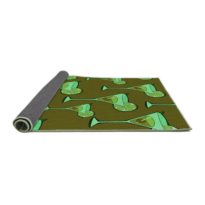 Thickness of Patterned Green Rug, pat2925grn