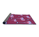 Thickness of Patterned Crimson Red Rug, pat2925pur