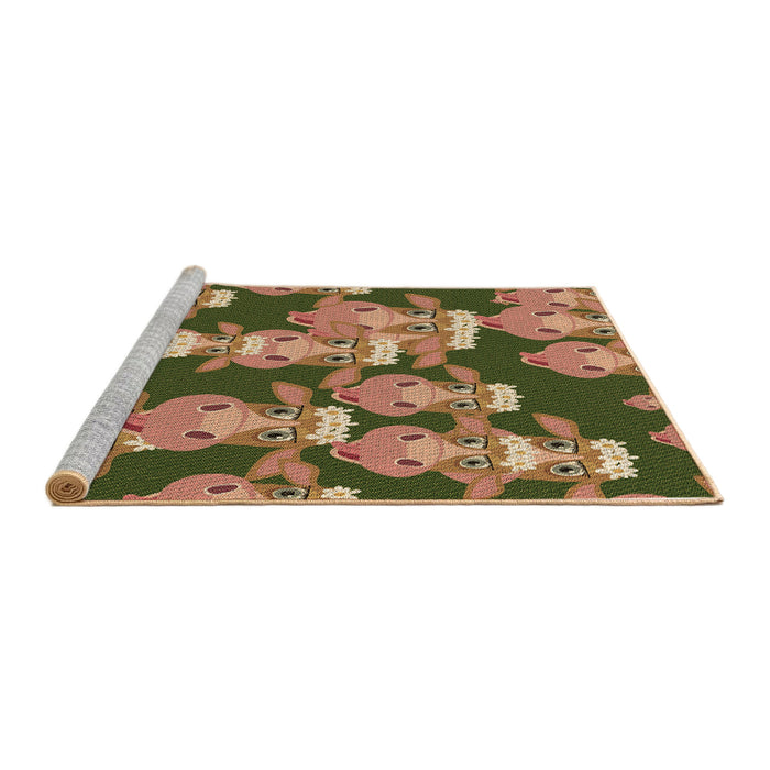 Sideview of Machine Washable Transitional Saddle Brown Rug, wshpat2926brn