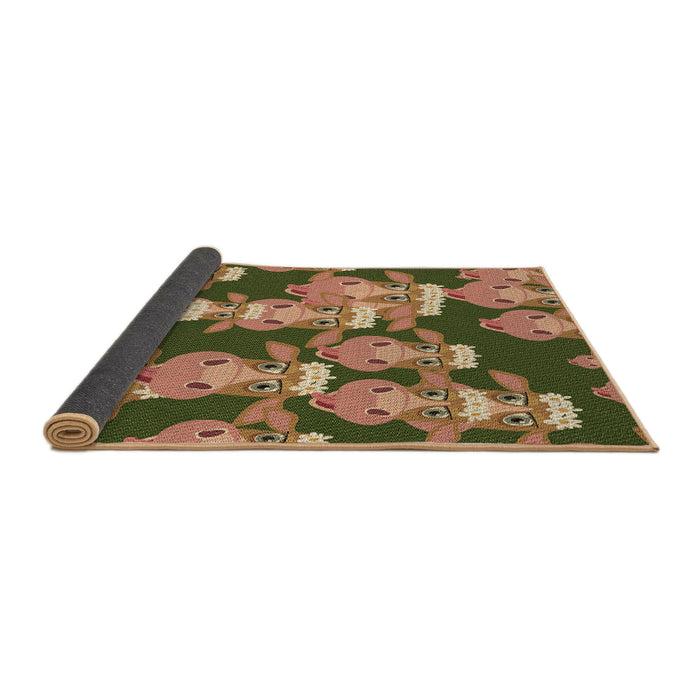 Thickness of Patterned Saddle Brown Rug, pat2926brn