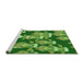 Sideview of Machine Washable Transitional Green Rug, wshpat2926grn